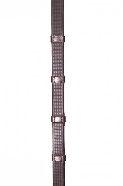 Henry James Smooth Eventer Hybrid Ribber Reins With Leather Stoppers - Image 2
